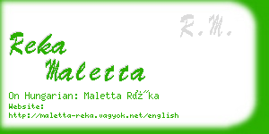 reka maletta business card
